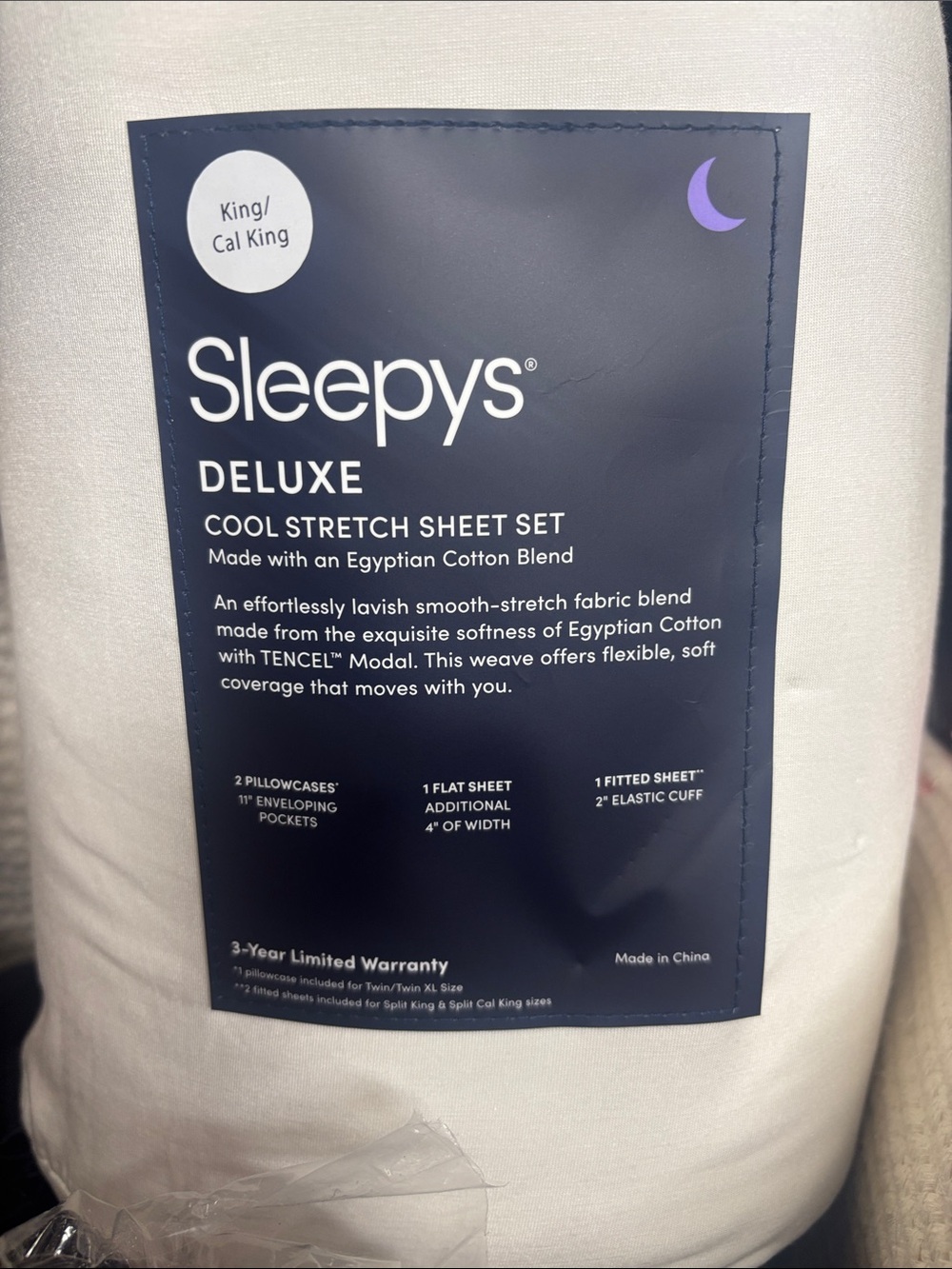 Brand new with tags Deluxe Cool Stretch Sheet Set - White (King/Cal King)